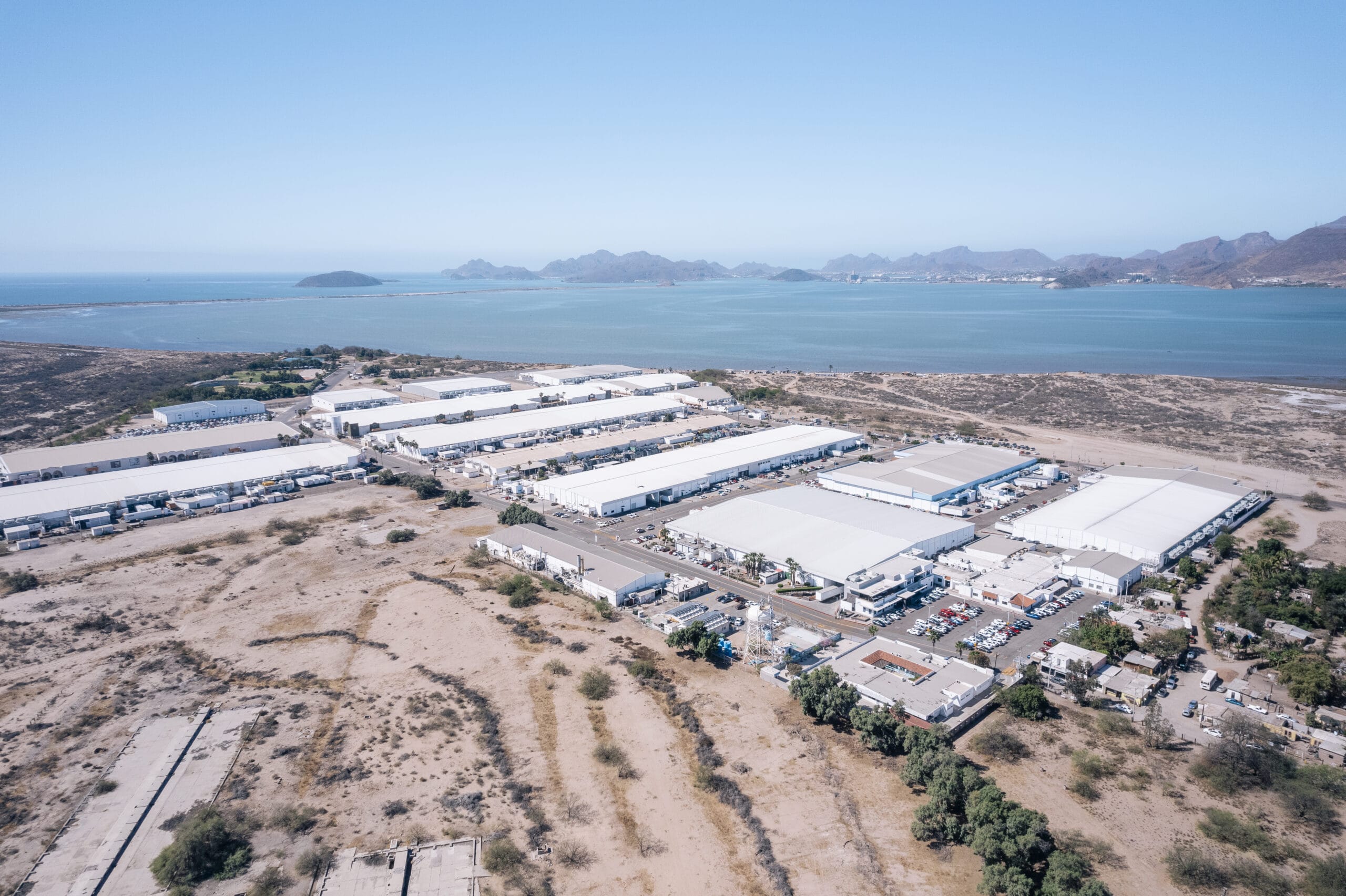 Aerial view of a Tetakawi Manufacturing Campus in Guaymas, ready for a fast Mexico shelter services launch | Tetakawi