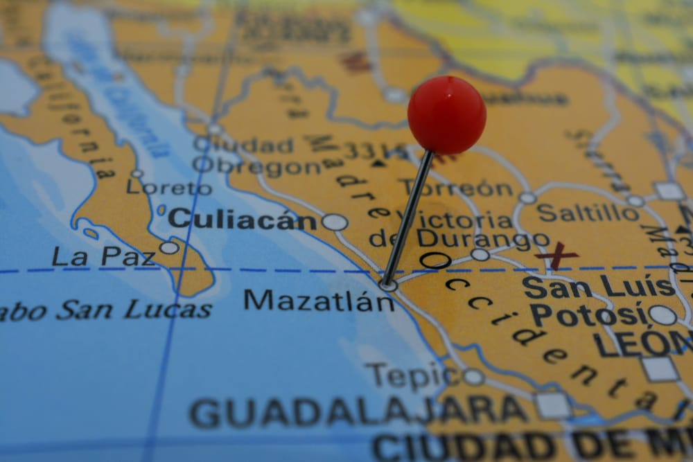 Mazatlán Mexico map pin