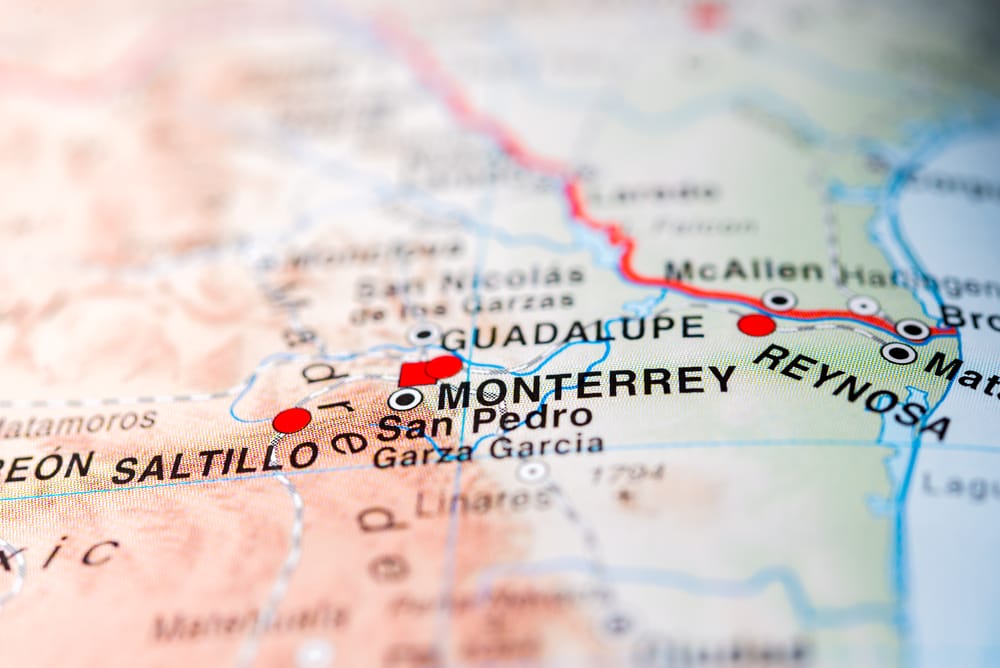 Close-up map showing Saltillo and Monterrey, two manufacturing site options in Northeastern Mexico | Tetakawi