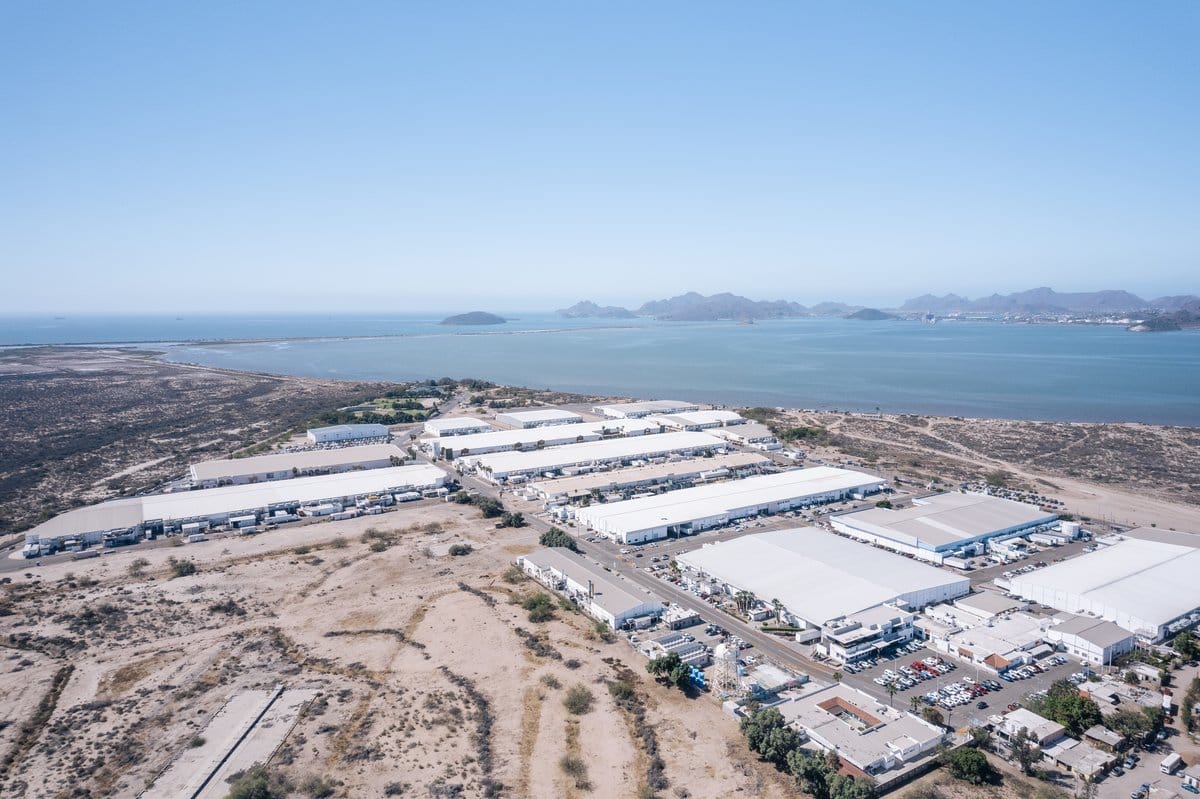 Aerial view of a Tetakawi Manufacturing Campus on Guaymas Bay, a nearshoring manufacturing hub in Mexico | Tetakawi