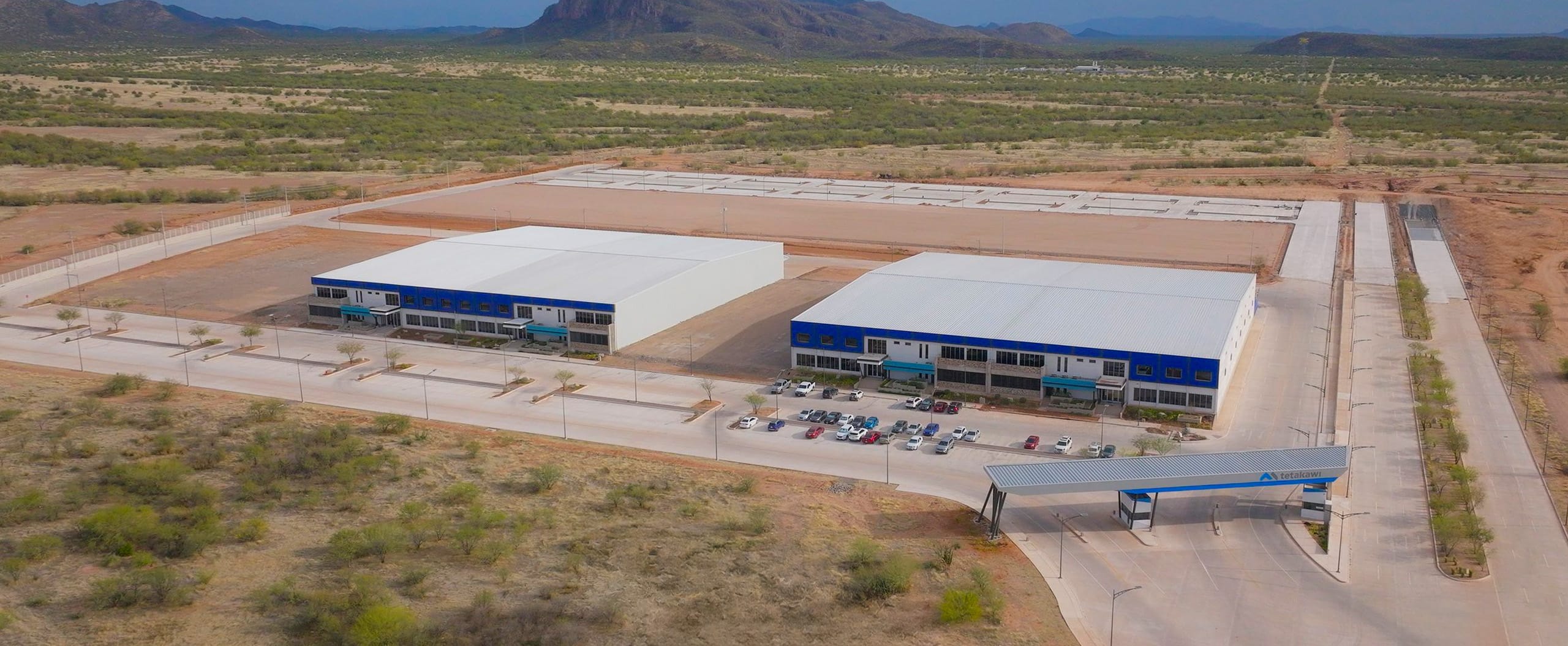 Aerial view of a Tetakawi manufacturing campus in Mexico, illustrating the benefits of manufacturing in Mexico | Tetakawi