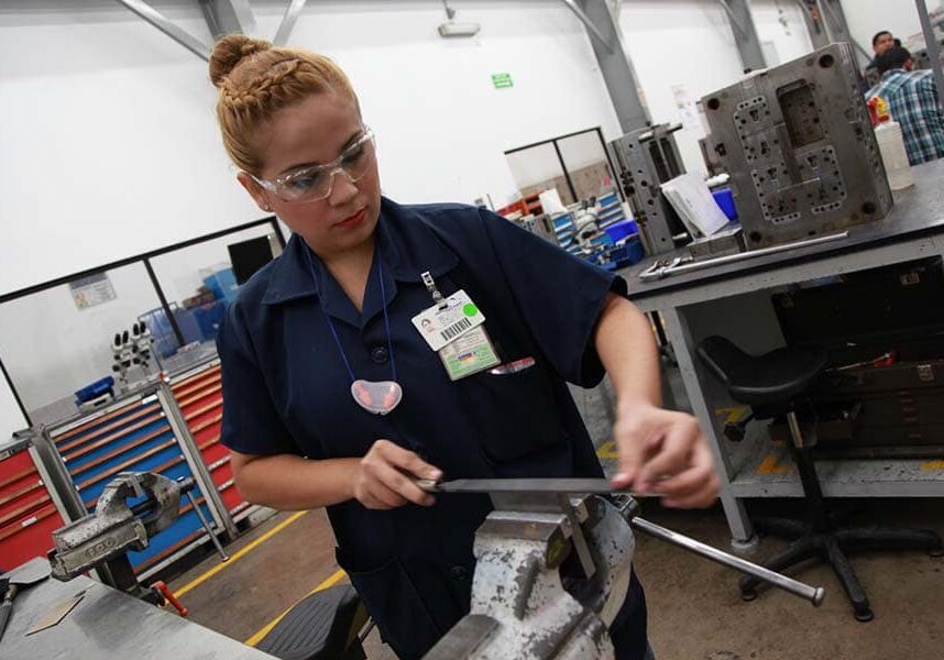 Employee making products in Mexico